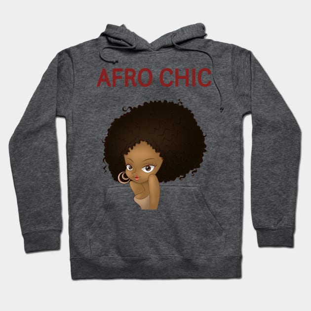 Afro Chic - natural big black curly Hoodie by papillon